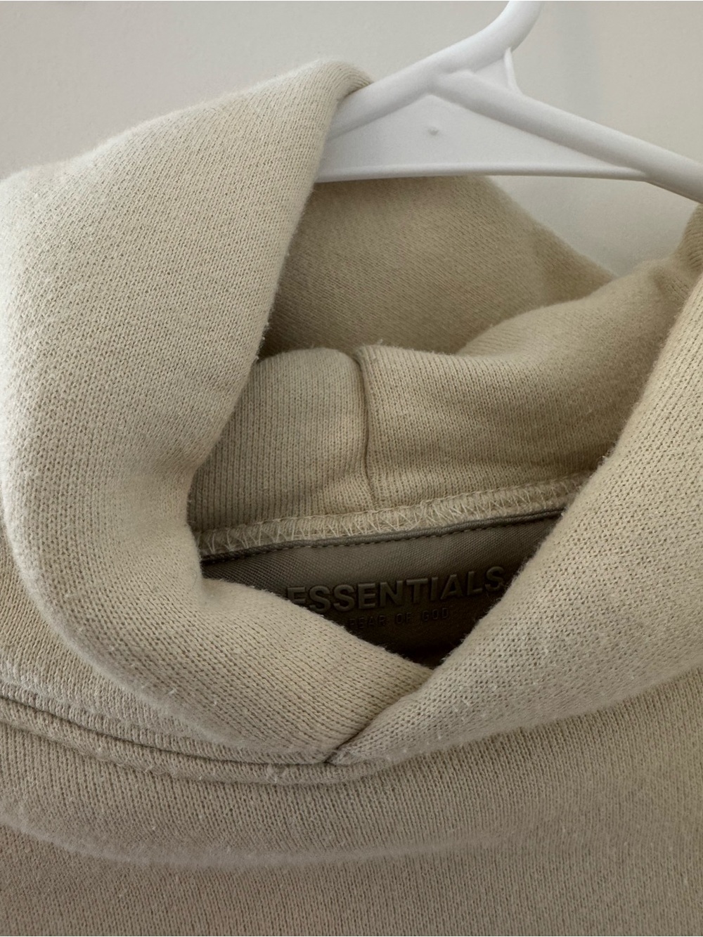 FEAR OF GOD Essentials Neutral Beige Pullover Hoodie XS - Picture 4 of 8
